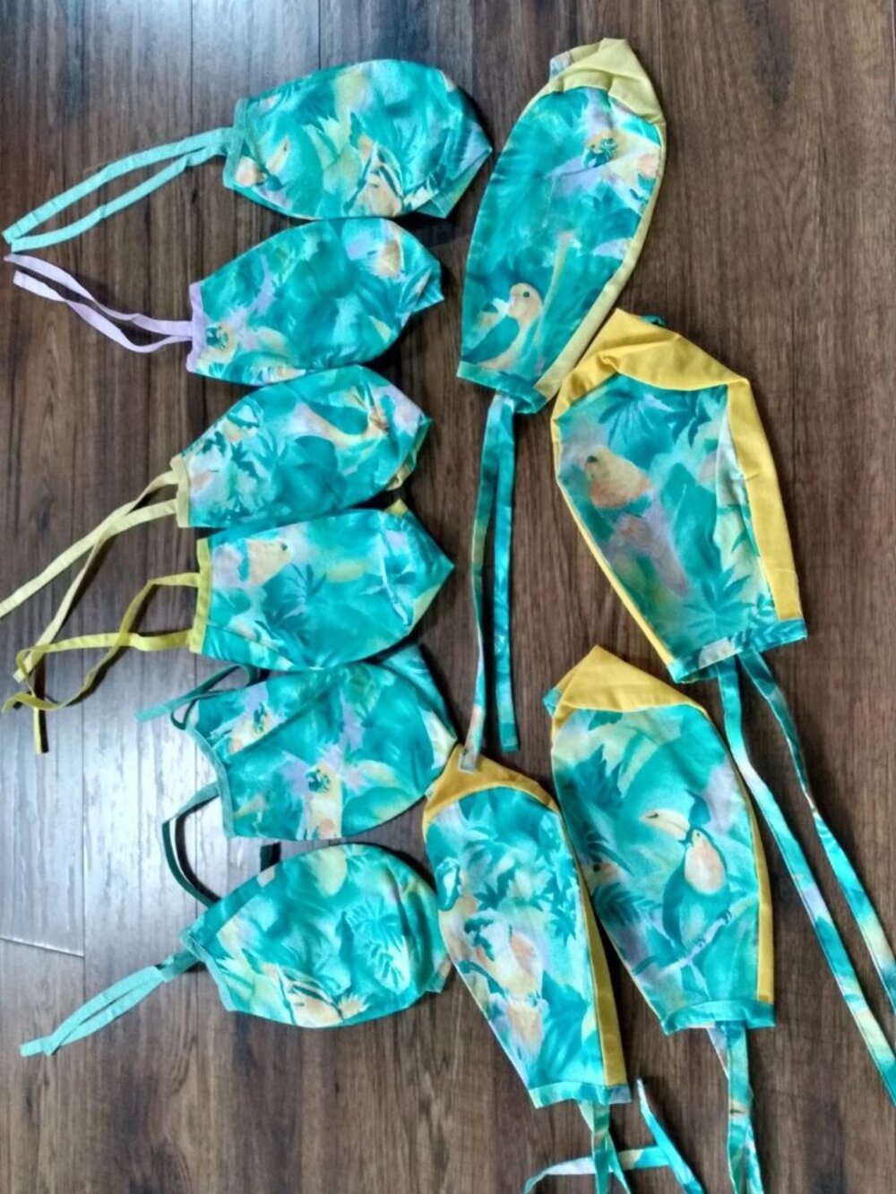 Lot of 10 Surgical Scrub Caps Handmade Tropical Print